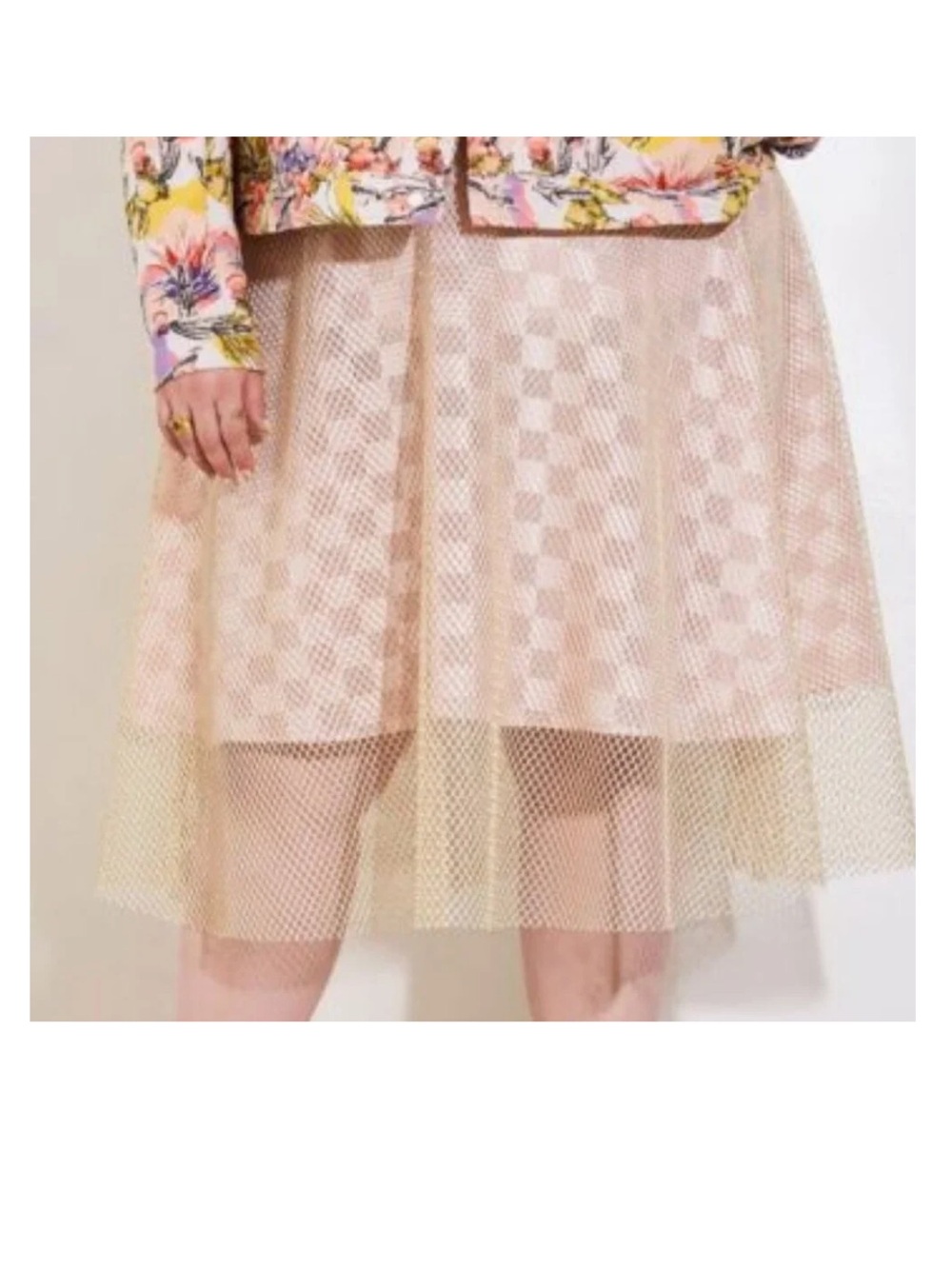 Tamara Malas Layered Raneem Midi Skirt Size 14/16 Plus Size in Champagne